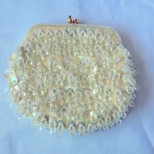 COPY - Vintage Coin Purse Beaded & Sequins ClamClose Clutch